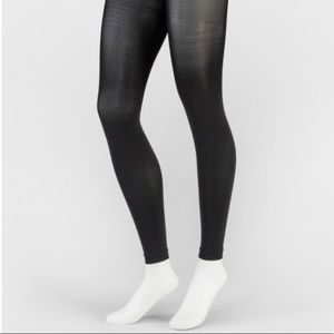 NWT black opaque footless tights